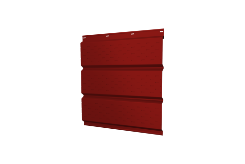 Софит металлический полная перфорация 0,5 Satin с пленкой RAL 3011 коричнево-красный