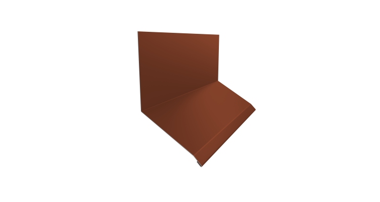 Планка примыкание верхнее к стене фальц Grand Line 150х130х20 0,5 Velur X RAL 8004 терракота (2м)