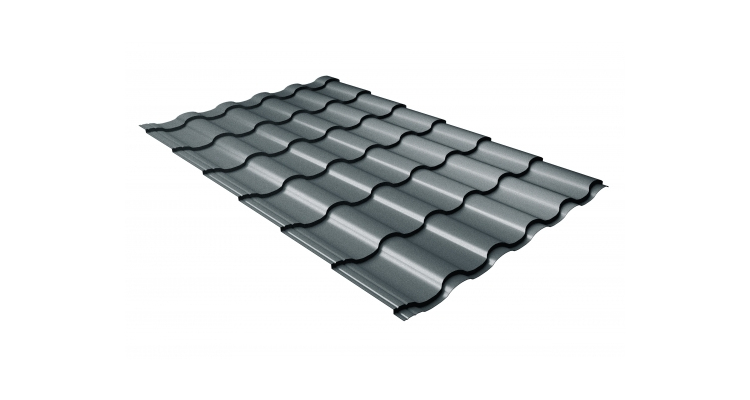 Металлочерепица кредо Grand Line 0.5 Rooftop Бархат RAL 7016 антрацитово серый