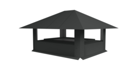 Дымник на трубу 520х390мм 0.5 GreenCoat Pural BT matt с пленкой RR2H3 RAL 7016 антрацитово-серый