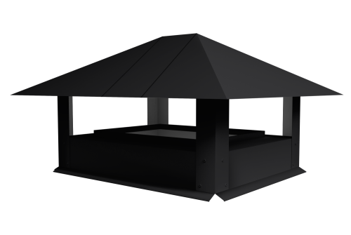 Дымник на трубу 520х390мм 0.5 Rooftop Бархат с пленкой RAL 9005 черный