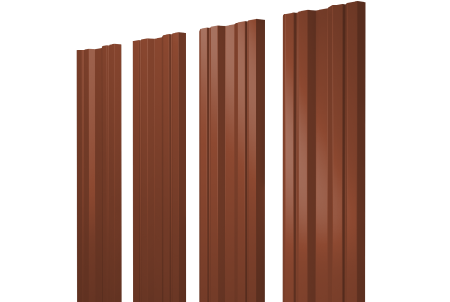 Штакетник Twin с прямым резом 0.45 PE RAL 8004 терракота