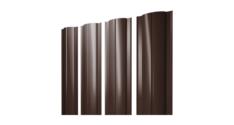 Штакетник Круглый с прямым резом 0.45 Drap RAL 8017 шоколад