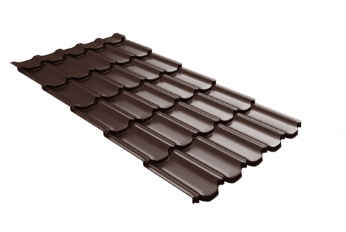 Металлочерепица kvinta plus Grand Line c 3D резом 0,5 PurLite Мatt RAL 8017 шоколад