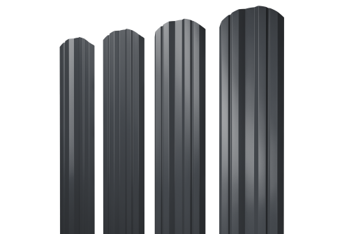 Штакетник Twin фигурный 0,4 PE-Double RAL 7024 мокрый асфальт