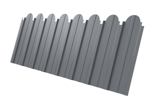 Профнастил С10A фигурный 0,5 Satin RAL 9006 бело-алюминиевый