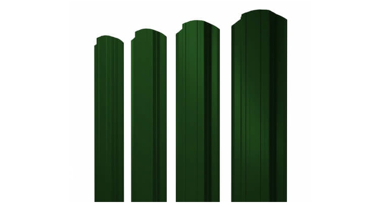 Штакетник Прямоугольный фигурный 0,45 PE-Double RAL 6005 зеленый мох (1,5м)