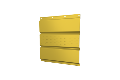 Софит металлический центральная перфорация 0,45 РЕ с пленкой RAL 1018 цинково-желтый