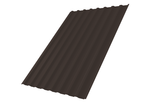 Профнастил С20В 0,45 PE-Double RR 32 темно-коричневый