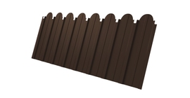 Профнастил С10A фигурный 0,45 Drap TwinColor RAL 8017 шоколад