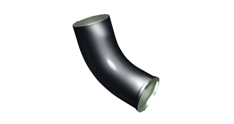 Колено стока GL PE 90 мм RAL 7024 мокрый асфальт