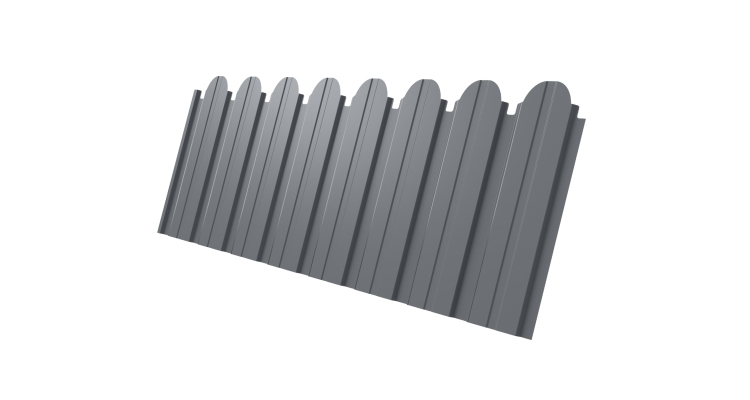 Профнастил С10B фигурный 0.45 PE RAL 9006 бело-алюминиевый