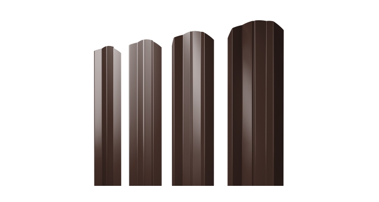 Штакетник М-образный A фигурный 0,5 Velur X RAL 8017 шоколад