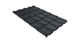 Металлочерепица камея Grand Line 0,45 Drap-double TX RAL 7024 мокрый асфальт