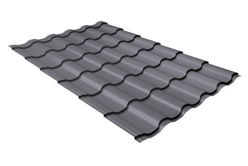 Металлочерепица кредо Grand Line 0,45 Drap TX RAL 7004 сигнальный серый