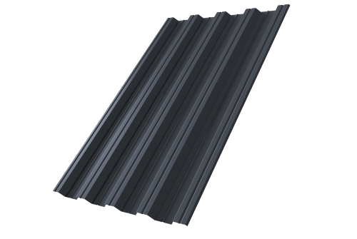 Профнастил НС44 0,5 Satin Matt TX RAL 7024 мокрый асфальт