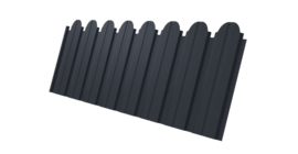 Профнастил C10B фигурный 0.45 Drap TwinColor RAL 7024 мокрый асфальт