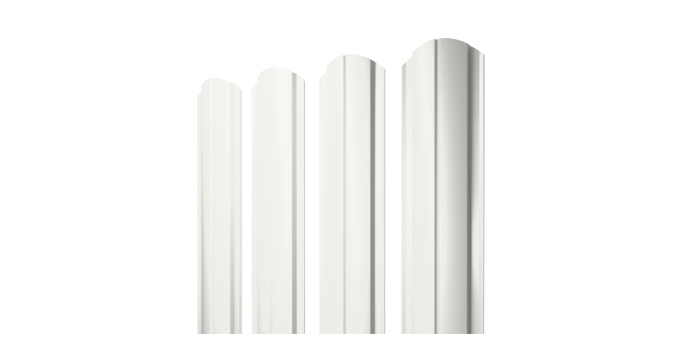 Штакетник Полукруглый Slim фигурный 0.45 PE-Double RAL 9003 сигнальный белый