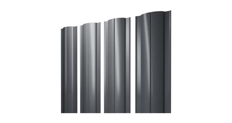 Штакетник Круглый с прямым резом 0,5 GreenCoat Pural BT, matt RR 32 темно-коричневый (RAL 8019 серо-коричневый)