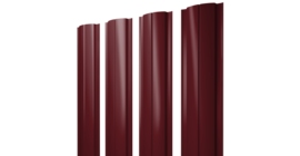 Штакетник Полукруглый Slim с прямым резом 0.5 Satin Matt RAL 3005 красное вино