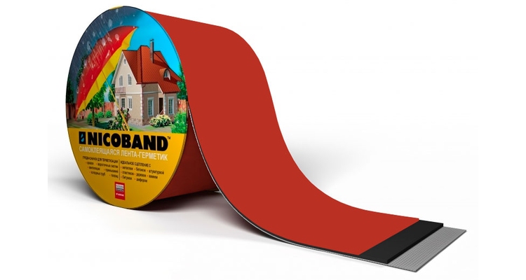 Лента герметизирующая Технониколь Nicoband самоклеящаяся 3мх5см, красная