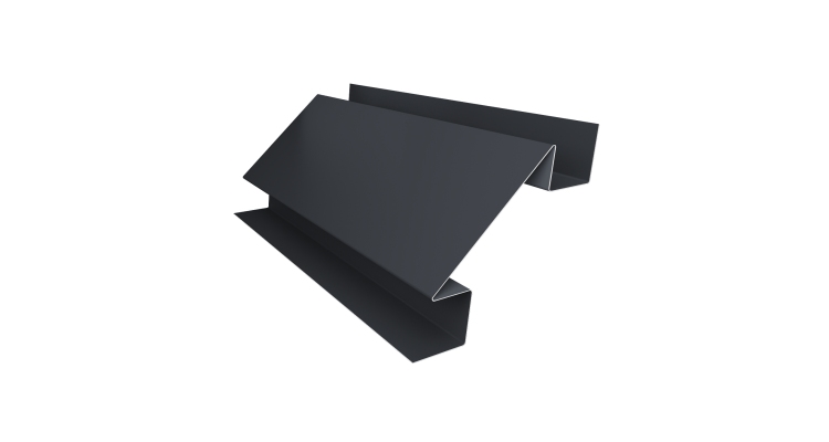 Планка угла внутреннего сложного Экобрус Grand Line 0,45 Drap TwinColor RAL 7024 мокрый асфальт (2м)