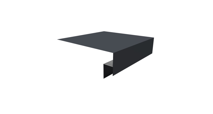 Планка околооконная сложная Экобрус Grand Line 250х50х25 0,5 Satin с пленкой RAL 7024 мокрый асфальт (2м)