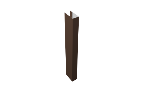 Стойка Texas для калиток и ворот 0,5 Rooftop Бархат RAL 8017 шоколад (1,8м)