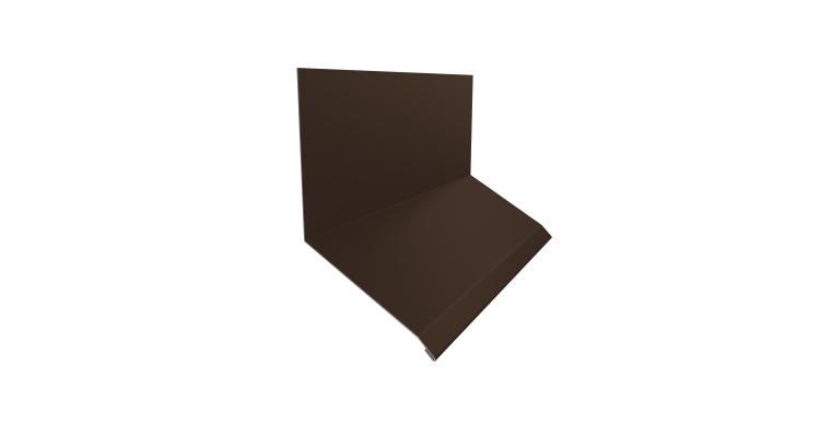 Планка примыкание верхнее к стене фальц Grand Line 150х130х20 0,5 PE с пленкой RAL 8017 шоколад (2м)