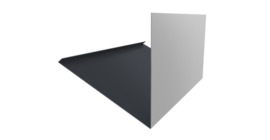 Планка примыкание верхнее к трубе фальц Grand Line 0,5 Satin Matt RAL 7024 мокрый асфальт (3м)