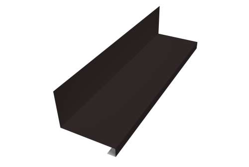 Планка примыкание нижнее к трубе фальц Grand Line 0,5 Satin с пленкой RAL 9005 черный (2м)