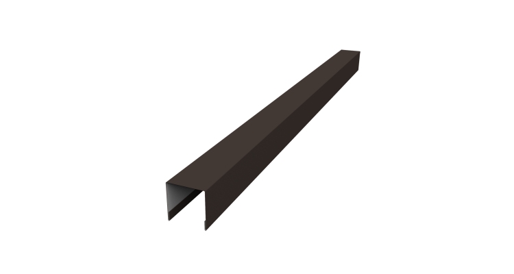 Планка вертикальная лицевая для забора жалюзи Palermo 0,5 Satin Matt RR 32 темно-коричневый (1,8м)