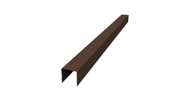 Планка вертикальная обратная для забора жалюзи Palermo 0,45 PE-Double RAL 8017 шоколад (1,8м)