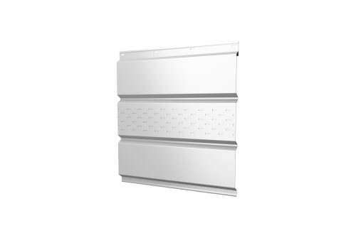 Софит металлический центральная перфорация 0,45 РЕ с пленкой RAL 9003 сигнальный белый