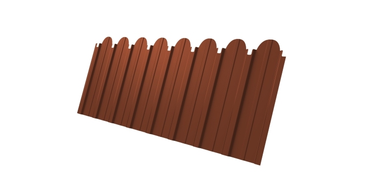 Профнастил С10A фигурный 0,5 Satin RAL 8004 терракота